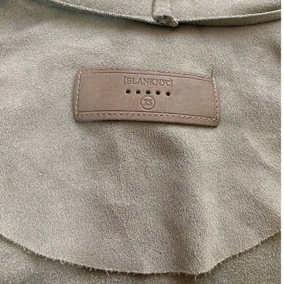 BLANKNYC Drape Front Faux Suede Asymmetrical Zip Jacket Grey XS - Picture 12 of 14